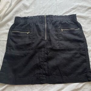 Lou & Grey Women's Linen Skirt with Front Zippers, M